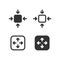 Compact icon. Maximize symbol button. Small size icon. Bigger sign in vector flat