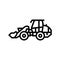 compact loader construction vehicle line icon vector illustration