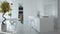 Compact modern white kitchen interior