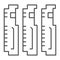 Compact PCB three part thin line icon, electronics concept, printed circuit board fragment vector sign on white