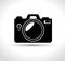 compact photo camera flash white background design graphic