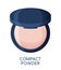 Compact powder. Make up background. Cosmetic icons collection