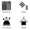 Compact Sewing and Tailoring glyph Icons Pack