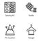Compact Sewing and Tailoring line Icons Pack