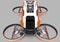 Compact single-seater quadrocopter for private use. Small urban vehicle with an electric motor.