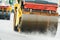 Compactor roller at asphalting work