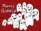 Company amusing ghosts with different emotions. Halloween. Vector