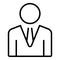 Company boss icon, outline style