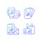 Company branding materials gradient linear vector icons set