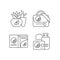 Company branding materials linear icons set