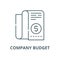 Company budget line icon, vector. Company budget outline sign, concept symbol, flat illustration