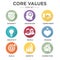 Company Core Values Solid Icons