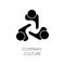 Company culture black glyph icon. Internal corporate ideology, professional business ethics silhouette symbol on white
