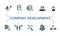 Company Development set icon. Editable icons company development theme such as performance evaluations, career path