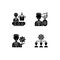Company hierarchical structure black glyph icons set on white space