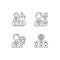 Company hierarchical structure linear icons set