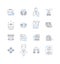 Company hierarchy line icons collection. Authority, Management, Structure, Chain, Control, Division, Level vector and