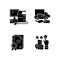 Company image black glyph icons set on white space