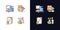 Company image light and dark theme RGB color icons set