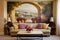 Company living room of Provencal Style Bold Wall Murals. AI Generated