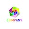 The company logo is colorful and very cool