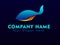 Company name blue whale logo