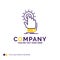 Company Name Logo Design For touch, click, hand, on, start. Purp