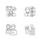 Company occupation linear icons set