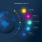 Company profile overview template with colorful circles