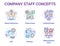 Company staff concept icons set. Corporate personnel, workforce idea thin line illustrations. CEO board of directors
