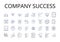 Company success line icons collection. Corporate achievements, Business prosperity, Organization triumph, Firm progress