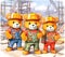 a company of three bears builders, in a working form generated by AI, generative assistant.