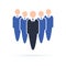 Company workers icon. Business people standing in a row, teambuilding or leadership concept. Co working people