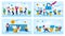 IT Company Workers Life Scenes Flat Vectors Set