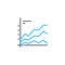 Comparative chart vector thin line stroke icon. Comparative chart outline illustration, linear sign, symbol concept.