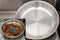 Compare burnt pan image before and after cleaning the unclean able stained pot from burnt cooking pot. The dirty stainless steel p