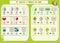 Comparing Fractions Mathematical Worksheet. Squares. Coloring Book Page. Math Puzzle. Educational Game. Vector illustration, equiv