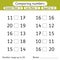 Comparing numbers. Less than, greater than, equal to. Worksheet for kids. Number range up to 20. Preschool, elementary school