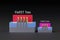 Comparison of FinFET transistors for 7nm and 5nm technology node of chip manufacturing process. 3D models compare the size and