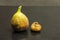 Comparison of fresh and dried fruit fig.