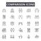 Comparison line icons, signs, vector set, outline illustration concept