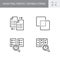 Comparison line icons. Vector illustration included icon as compare files, options, outline pictogram of price analysis