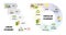 Comparison of linear and circular economy infographic. Sustainable business model. Scheme of product life cycle from raw material