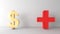 Comparison between money and health, which is more important , using money to buy health,3D rendering