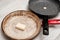 Comparison of pans. Old and new frying pan. Cook fry with a minimum of oil. Healthy food preparation