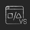 Comparison platforms chalk white icon on dark background