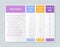 Comparison price table. Vector illustration. Chart plan color template