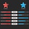 Comparison table of two players of a sports team or esport players for a computer game with progress bars. Compare graph design