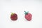 Comparison of two strawberries - Real and Fake