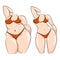Comparison of a woman body before and after slimming